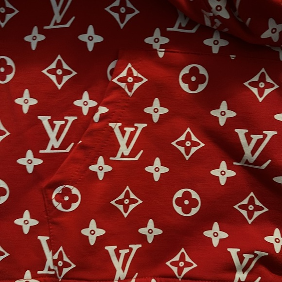 Designer inspired Supreme Red Logo Hoodie L - Picture 4 of 6